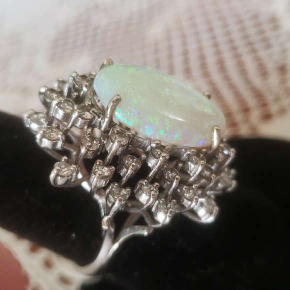 Gigantic opal diamond ring - Picture 8 of 8